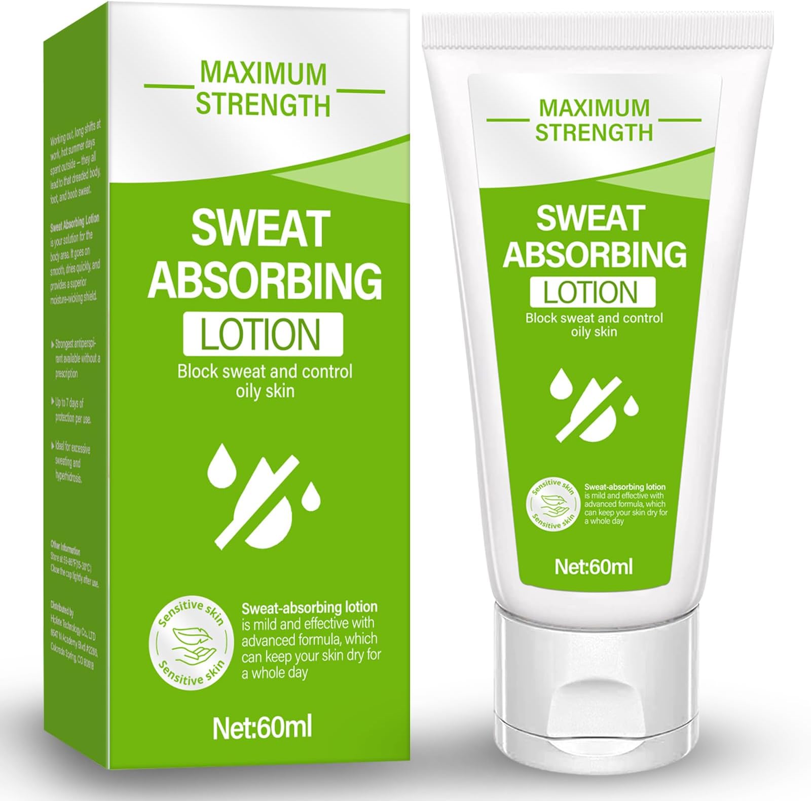 Face Antiperspirant, Face Sweat Blocker, Face No Sweat Lotion, Oily Skin Control, Anti Sweat for Men & Women, 60ml
