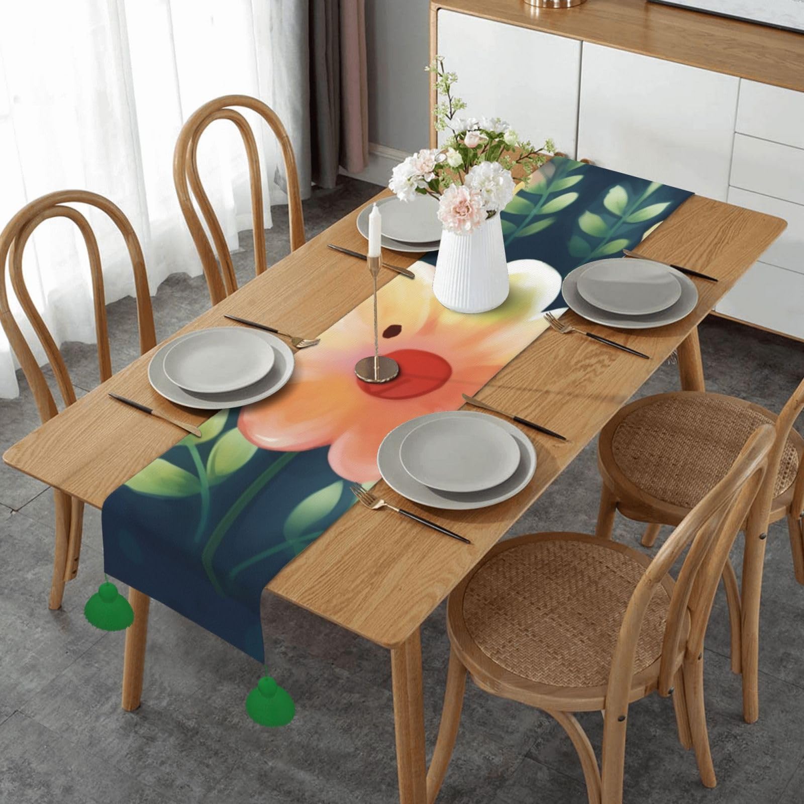 Chemin de table en lin pour protéger et embellir la table de salle à manger
