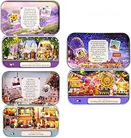 Vista 6 de MAGQOO Casa de muñecas de madera 3D, kit de casa de muñecas en miniatura con muebles, kit de teatro de caja de bricolaje 1:100