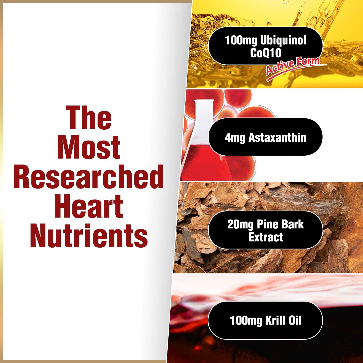 LABO Nutrition CardioREGAIN, Ubiquinol CoQ10 with Kaneka QH 100mg, Pine Bark Extract, Astaxanthin - Image 3