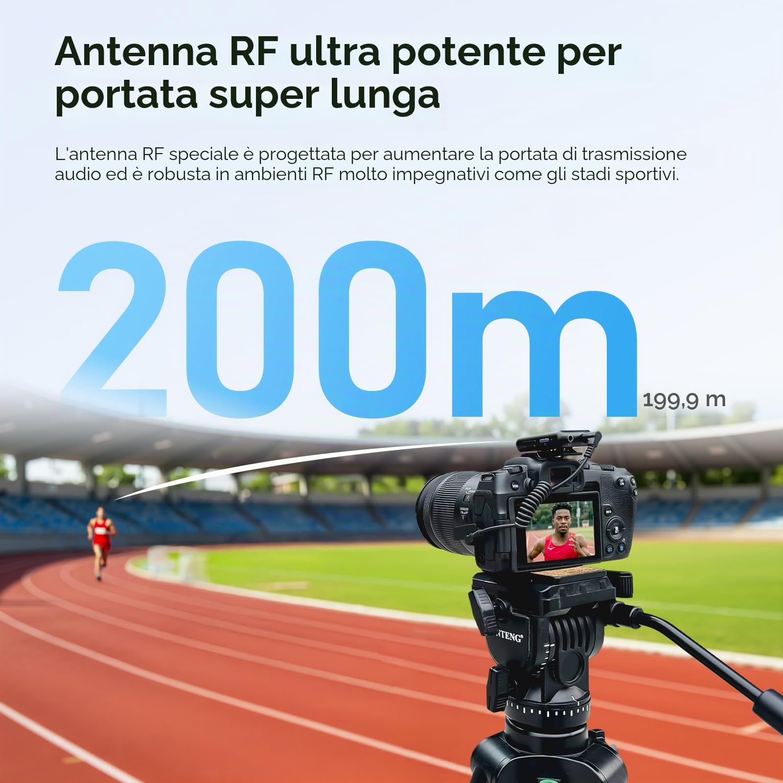 NearStream Microfono Lavalier Wireless iPhone, Android, Fotocamere e PC | Cancellazione AI del rumore, 7 h, trasmissione 200 m, display LCD, microfono wireless per streaming e registrazioni