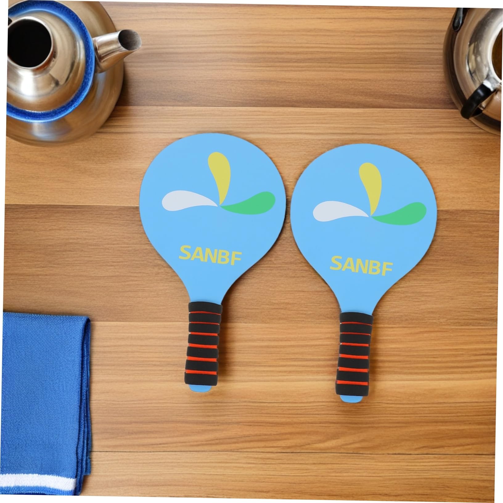 Toyvian Set Racchetta Paddle Badminton per Adulti, Completo in Legno | Palle e Volani Inclusi, Costruzione Ispessita, Uso Versatilel'aperto e Parco, Stile Moderno