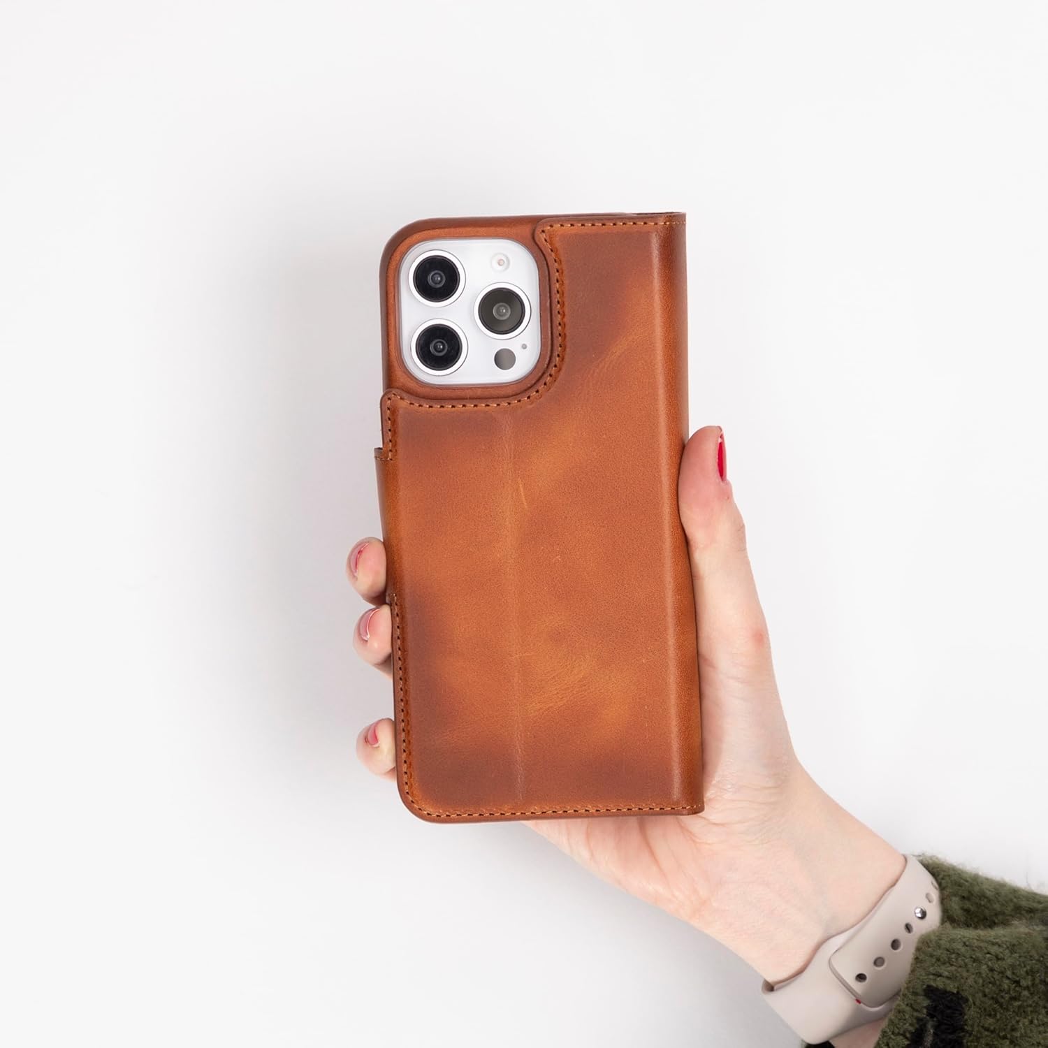 Venito Vicenza Compatible with iPhone 16 Pro Max Wallet Case with Card Holder, MagSafe Compatible, Leather Detachable Strong Magnetic Kickstand Flip Cover, Drop/Impact Protection 6.9", Antique Brown