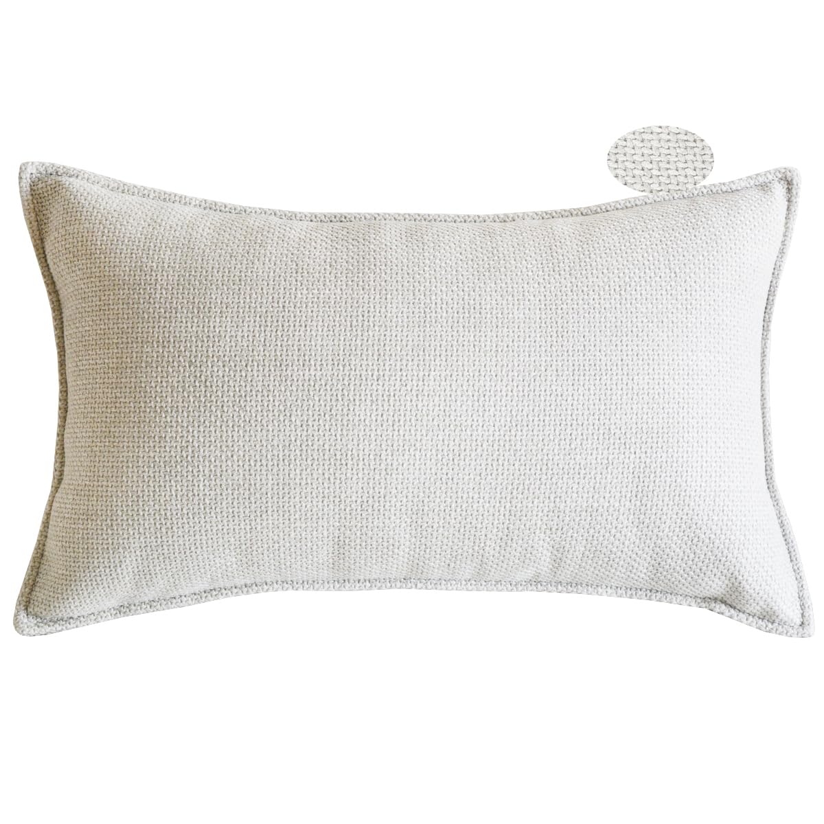Lutanky Elegant Linen Cushion Cover Decorative Rectangle Throw Pillow Case for Sofa Bedroom Car with Invisible Zipper Beige (30 x 50 cm, 1 Piece) — image 1