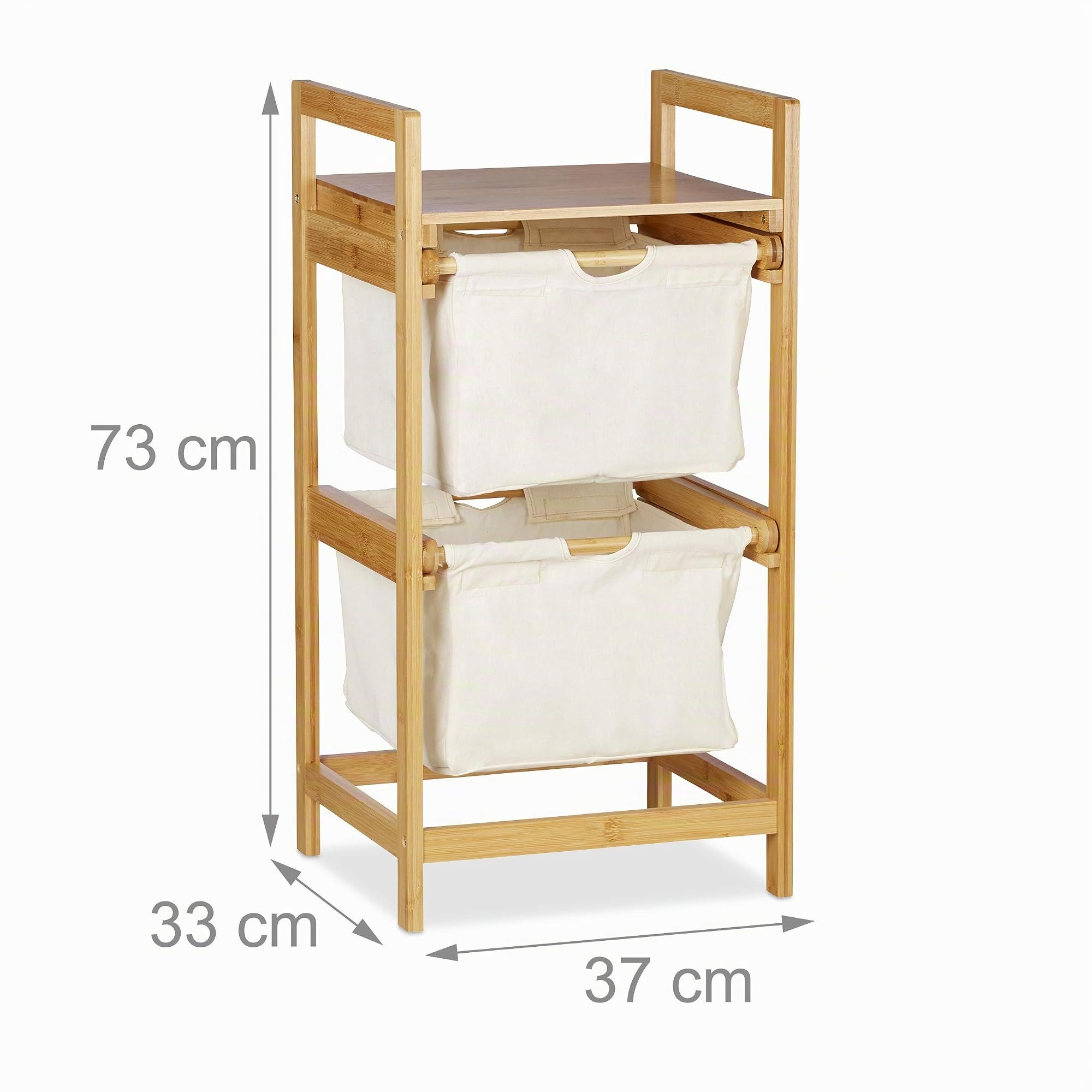 Relaxdays Centro de lavandería, Mueble para la colada, Deslizable, Portátil, 25L, 1 Ud., Marrón