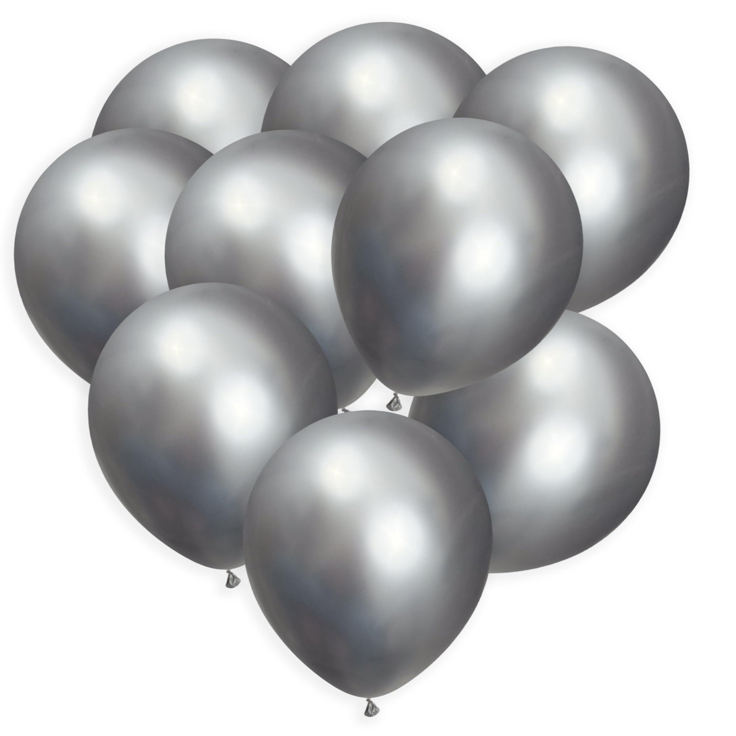 Silver Balloons 50 Pack, 12 Inch Metallic Silver Balloons For Birthdays, Weddings, Baby Showers, Holidays