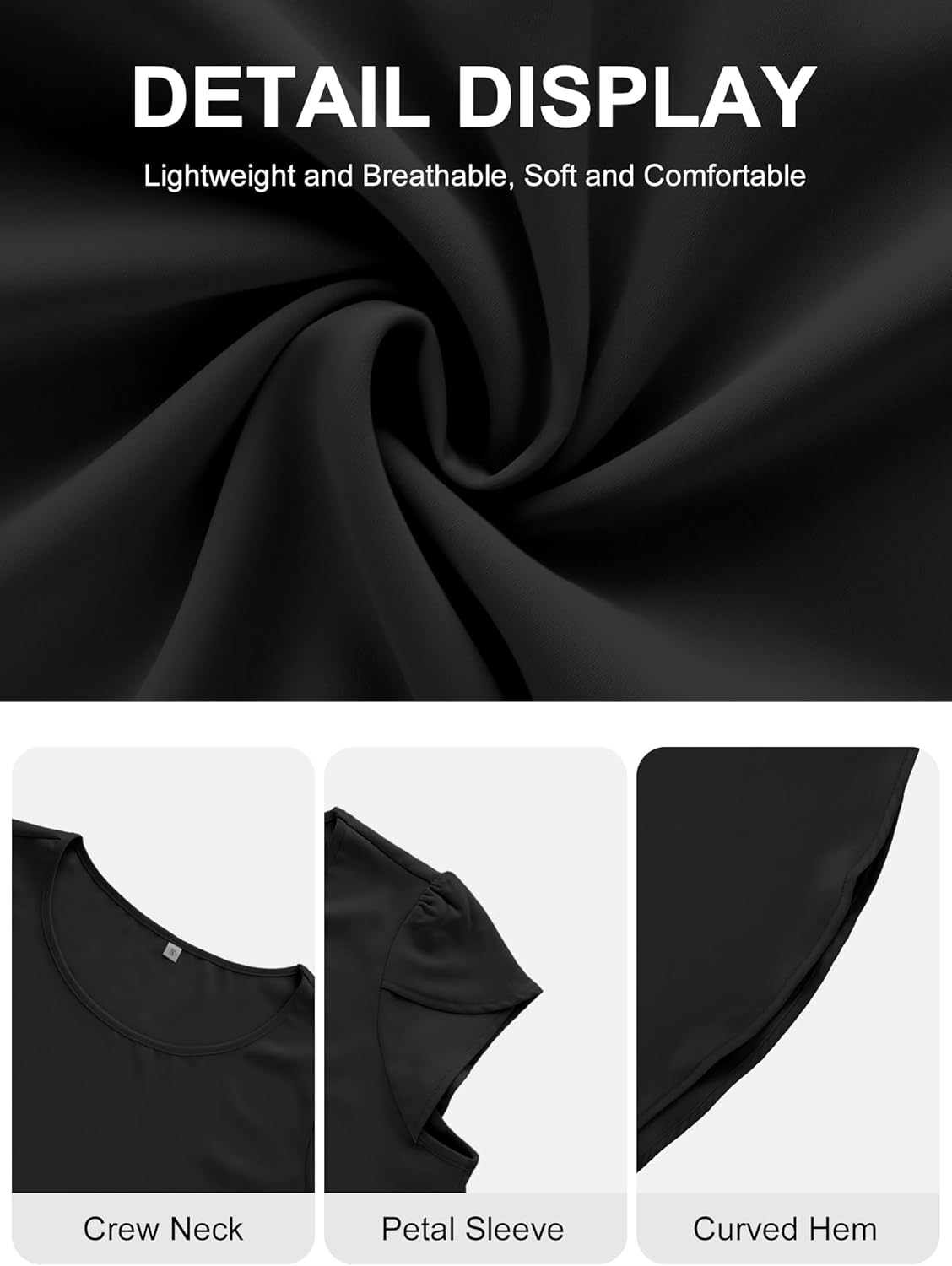 Women's Chiffon Blouse Petal Short Sleeve Business Casual Elegant Top - Image 6