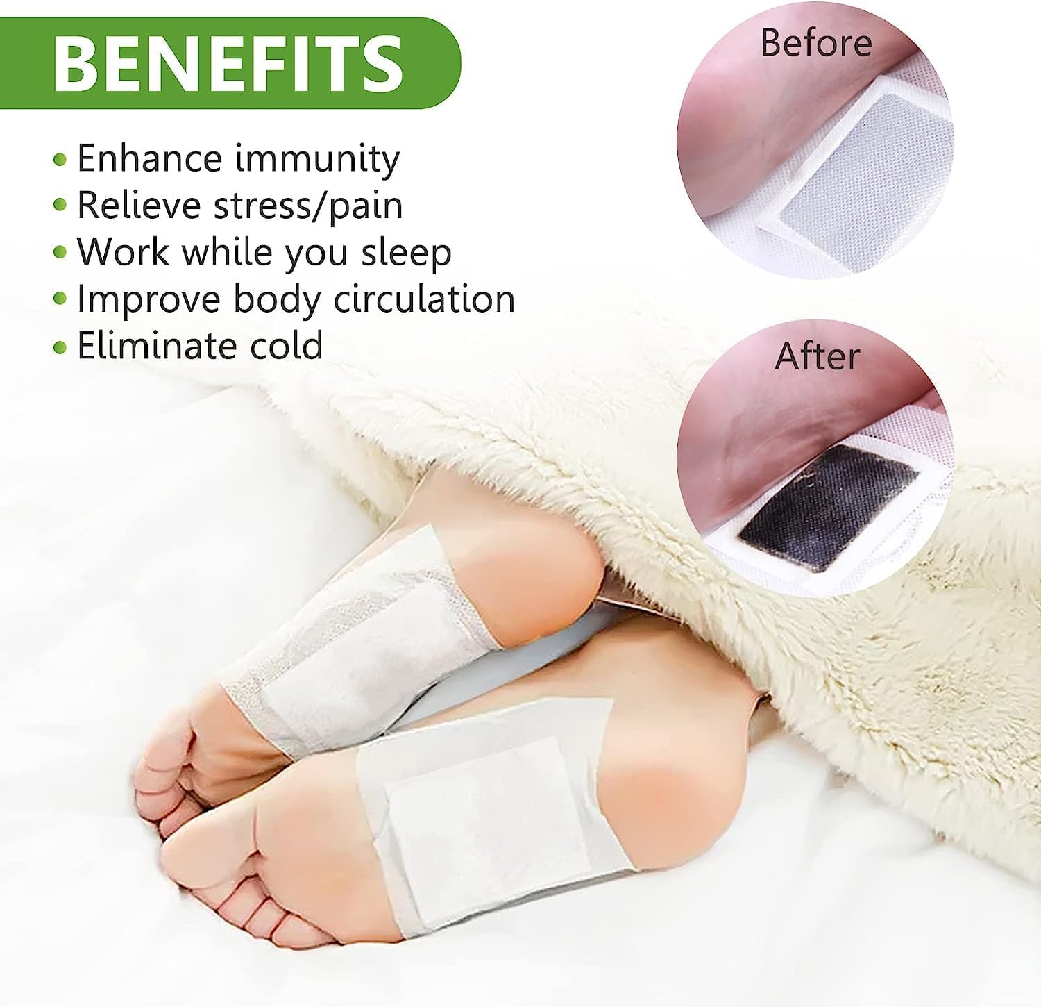 VONT foot patch for detoxification | detox foot patches | foot patch | foot patches | Natural Ginger & Bamboo Vinegar Patches for Toxin Removal Pain Relief, Better Sleep & Circulation for Men & Women (20) - Image 8 thumbnail