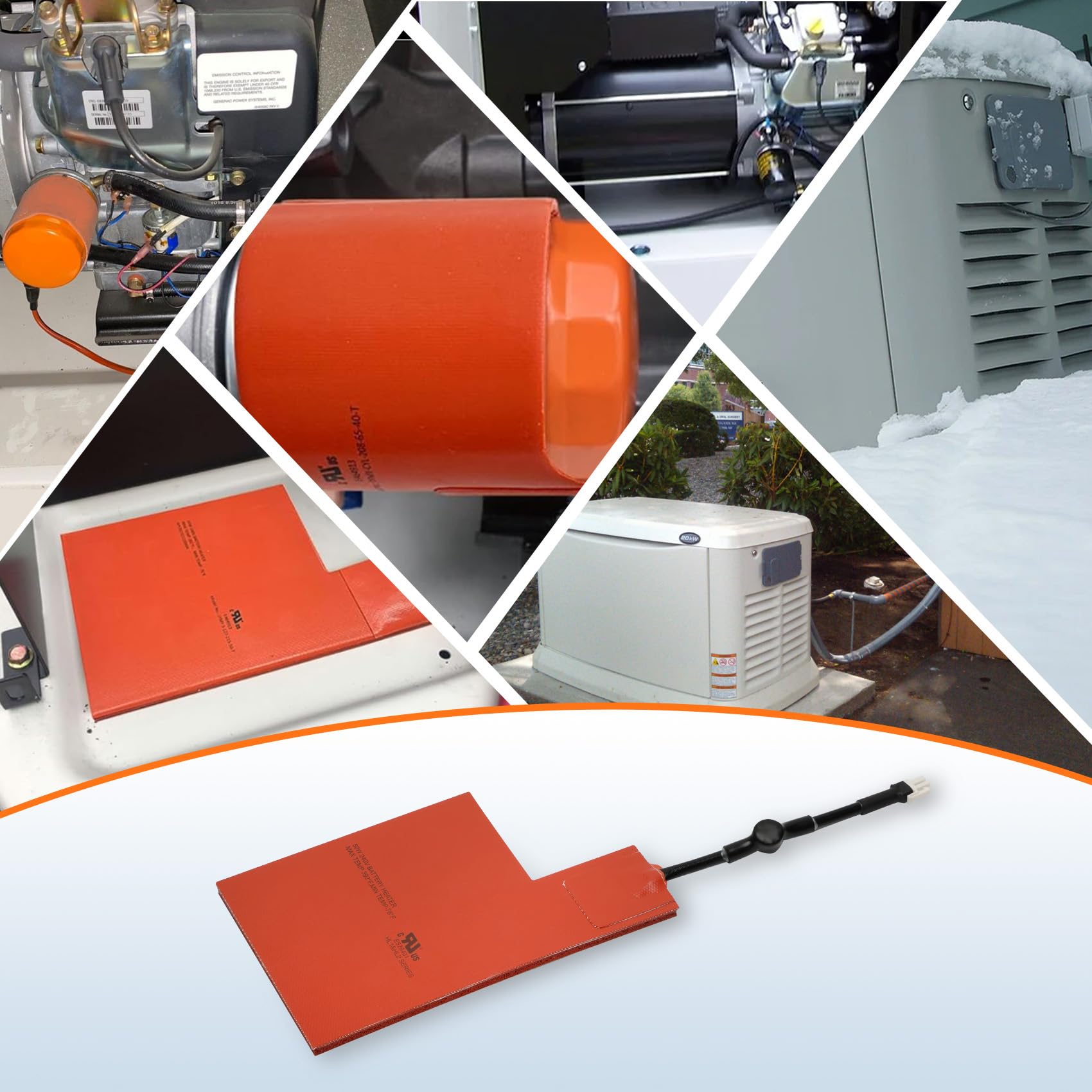 Ankiwi Battery Heater Pad For Generac Generator, Battery Warmer Pad For Generac 7101, Cold Weather Kit For 9kW-22kW Air-Cooled Standby Generators