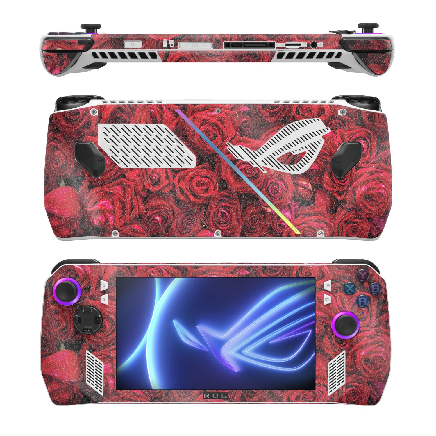 MightySkins Glossy Glitter Skin Compatible with Asus ROG Ally - Too Many Roses | Protective, Durable High-Gloss Glitter Finish | Easy to Apply