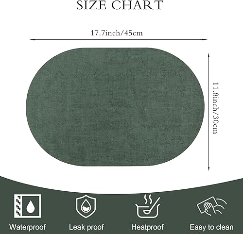 Miniatura 2 de Juego de 6 manteles individuales de piel sintética, resistentes al calor, lavables, fáciles de limpiar, antideslizantes, para comedor al aire libre,
