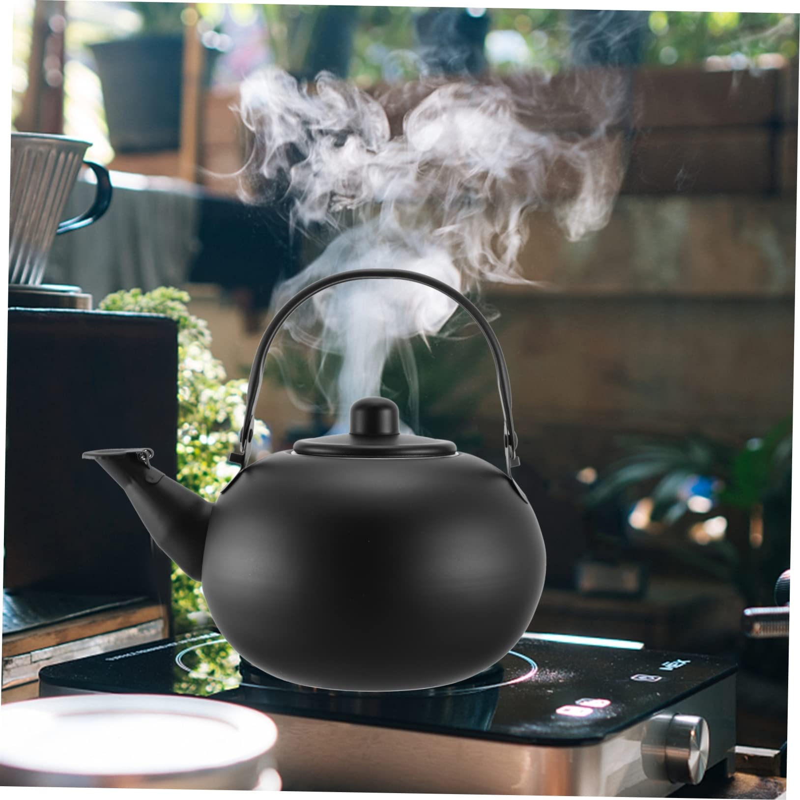 Yardwe - Bollitore da tè in acciaio inox, con fischietto in acciaio inox, teiera a gas, riscaldamento rapido per fornelli, cucina, caffè, nero