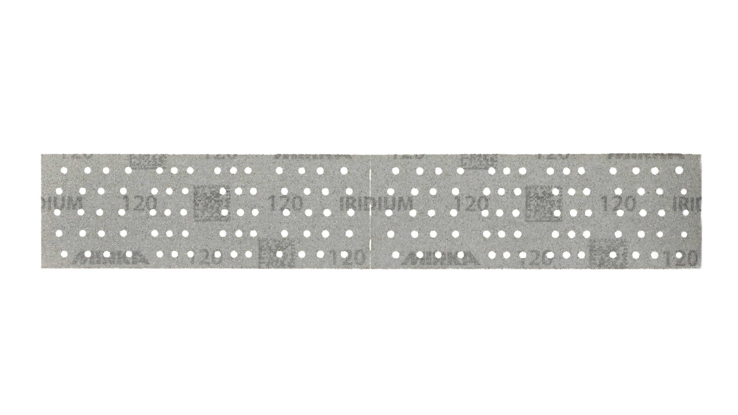 Mirka Papel de lija Iridium 70x400 mm 140 agujeros grano 120 | Perforado en el centro para mejor extracción de polvo cierre adhesivo para fácil fijación ideal para madera y acero