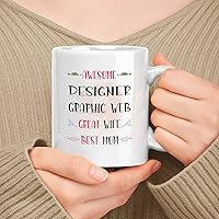 Vista 18 de Regalo feliz para el día de la madre para mamá, técnico de gis de hijo, hija o marido, regalo esposa de 11 onzas, taza de cerámica blanca de 15 onzas