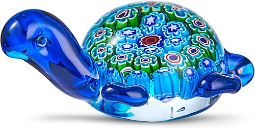 Figura de tortuga marina de vidrio soplado a mano, adorno de animales marinos para decoración del hogar, colección de animales marinos para regalo