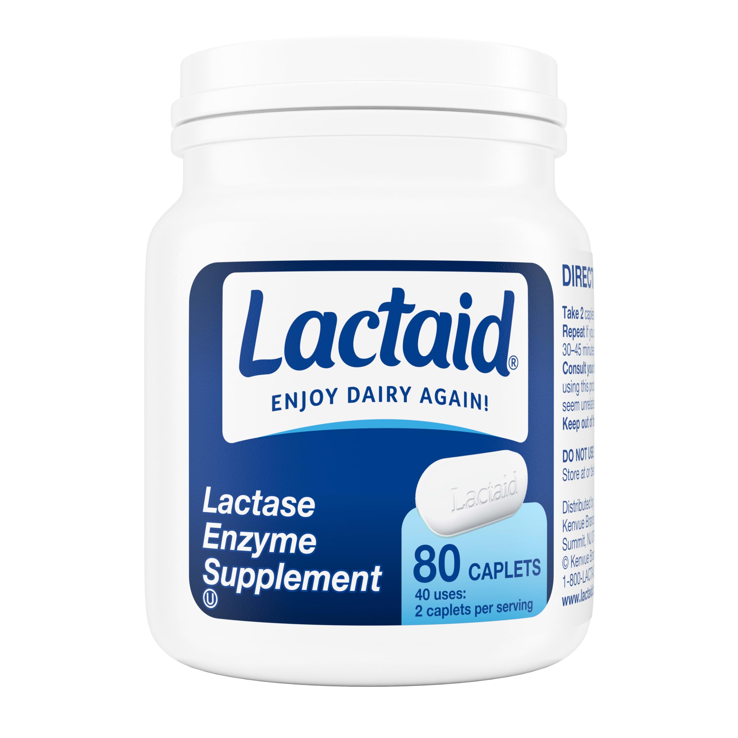 Lactaid Lactase Enzyme Supplement, 80ct Caplet — Amazon image 7