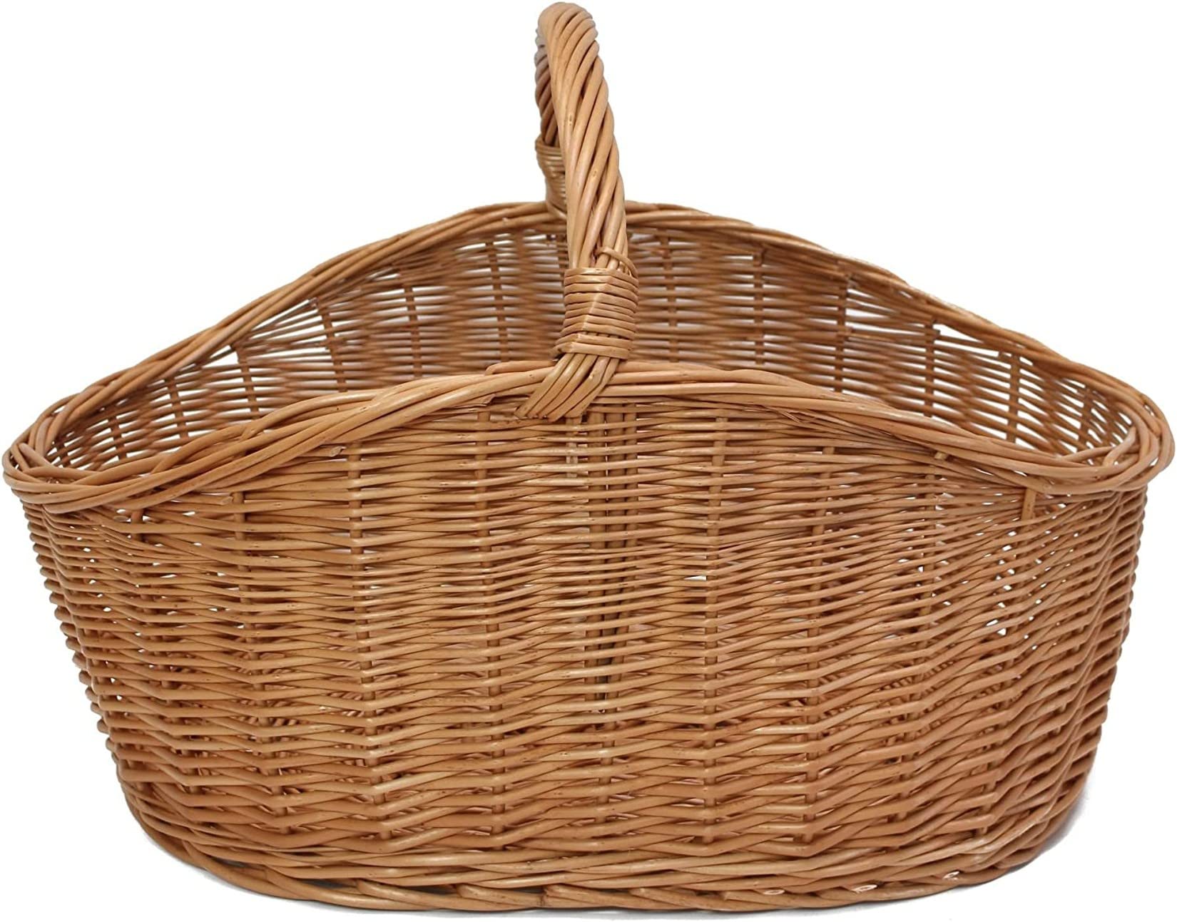 XXL Einkaufskorb "Maxi", Weide natur, 68x49 cm groß, Weidenkorb geflochten | Erntekorb, Tragekorb, Flechtkorb, Aufbewahrungskorb