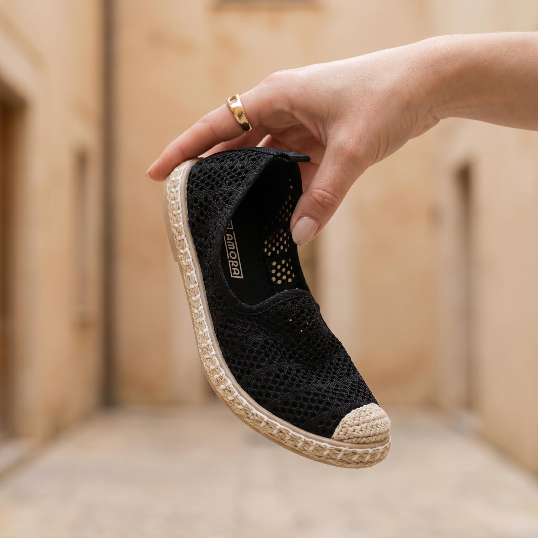 GLAMORA Espadrillas Donna Estive Traspiranti Comode Scarpe Basse Leggere in Maglia Slippers Flessibili Ballerine Comfort
