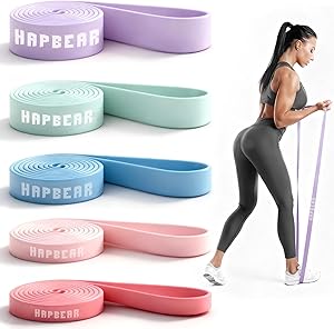 HAPBEAR トレーニングチューブ 懸垂補助バンド レジスタンスバンド 5レベル 筋トレ用 ゴムチューブ レジスタンスバンド フィットネスバンド 男女兼用 自宅トレ ダンベル代用 非滑り 耐久性 5本セット