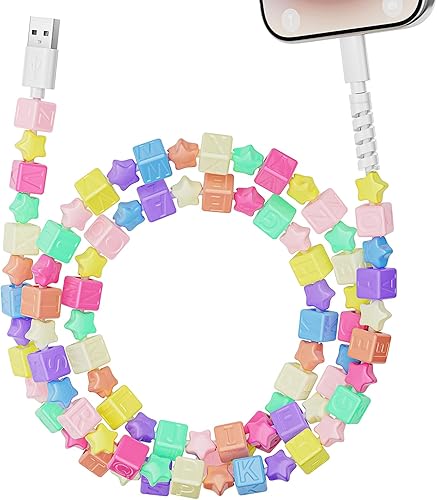 for iPhone Charger Cord [MFi Certified] Coloful Candy Stars Beaded USB iPhone Ch