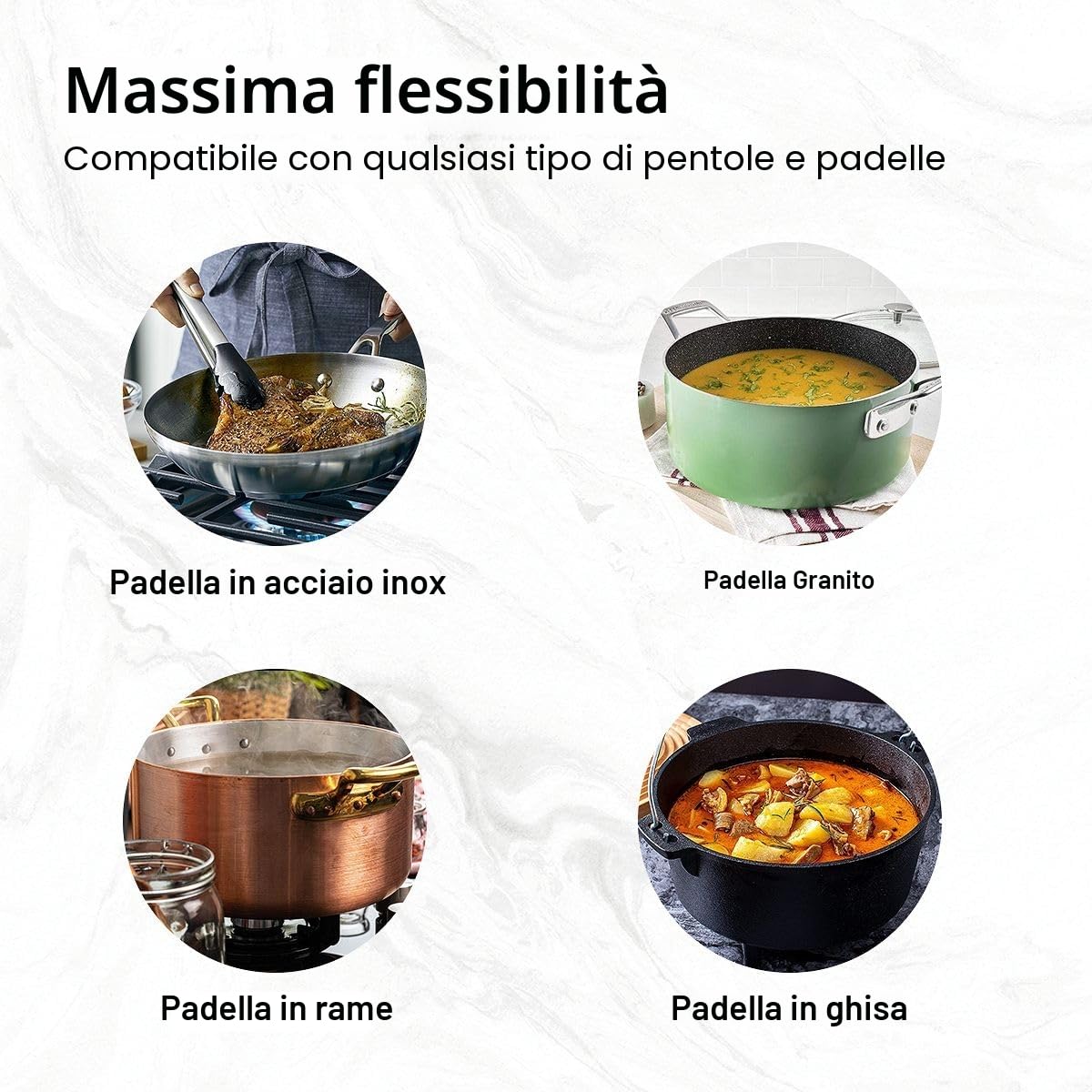 SNDOAS Piano Cottura 5 Fuochi, Piano Cottura 70cm con Protezione Automatica Della Fiamma, Gas Naturale e Gas Propano, Incorporato, Nero, 10400 W, 220-240 V