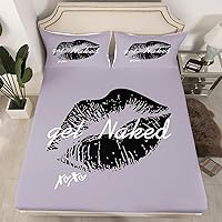 Vista 33 de Feelyou Leopard Print Lips Fitted Sheet Twin Size for Kids Boys Girls Cheetah Print Bed Sheets Set 16" Deep Pocket Soft Breathable Microfiber