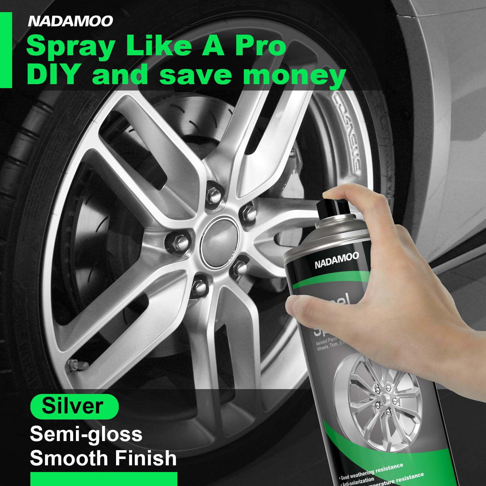 Snapklik.com : Aluminum Wheel Spray Paint, Semi-gloss Aerosol Car Rim ...