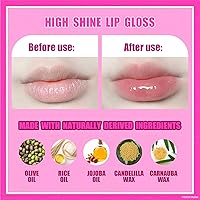 Vista 4 de Townley Girl Barbie Lip Gloss with Acrylic Stand for Storage and Display, Plant Based Lip Gloss, Perfect for Parties, Sleepovers, Makeovers