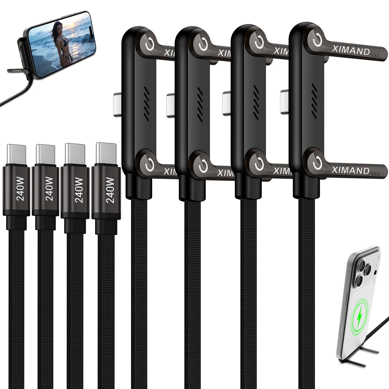 240W USB-C Charger Cable with Stand - iPhone & Laptop -17 240W USB-C Charger Cable with Stand - iPhone & Laptop -17