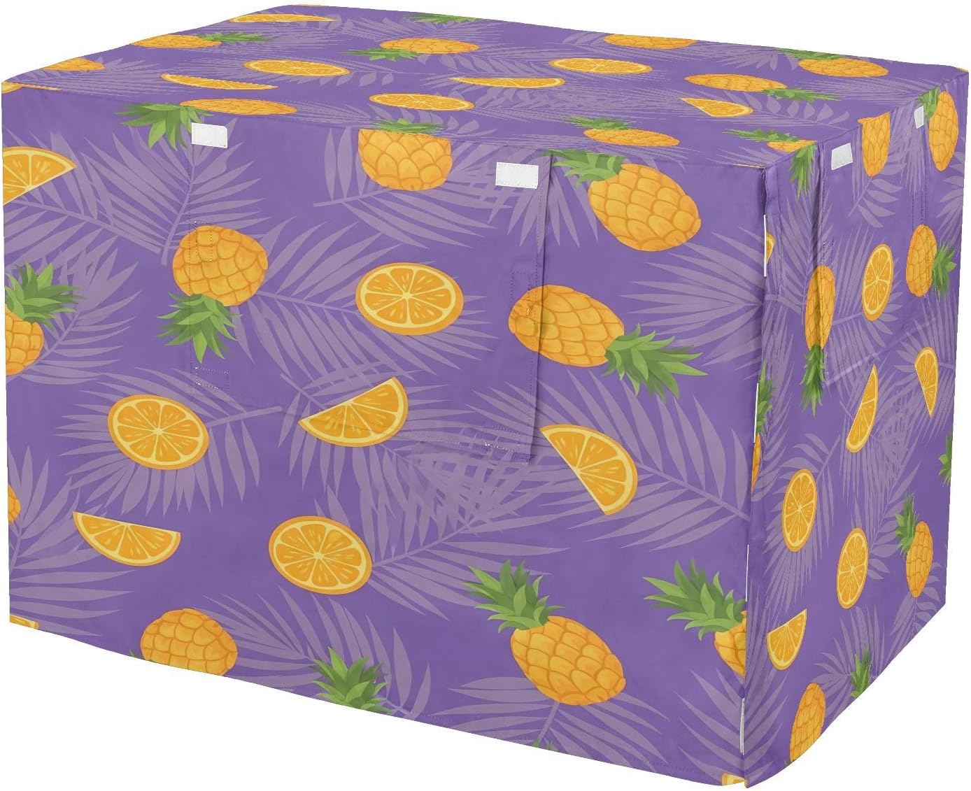 Tropical Pineapples Dog Crate Cover 600D Oxford Pet Kennel Cover with Mesh Window for Dog Cages, Windproof Waterproof Machine Washable, 42"x28"x30"