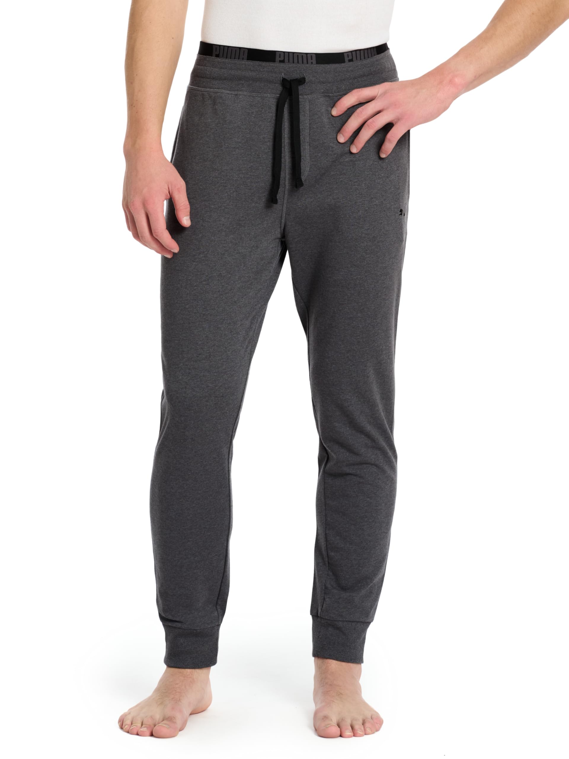 Puma Mens French Terry Lounge Pant with Dual Band and Drawcord