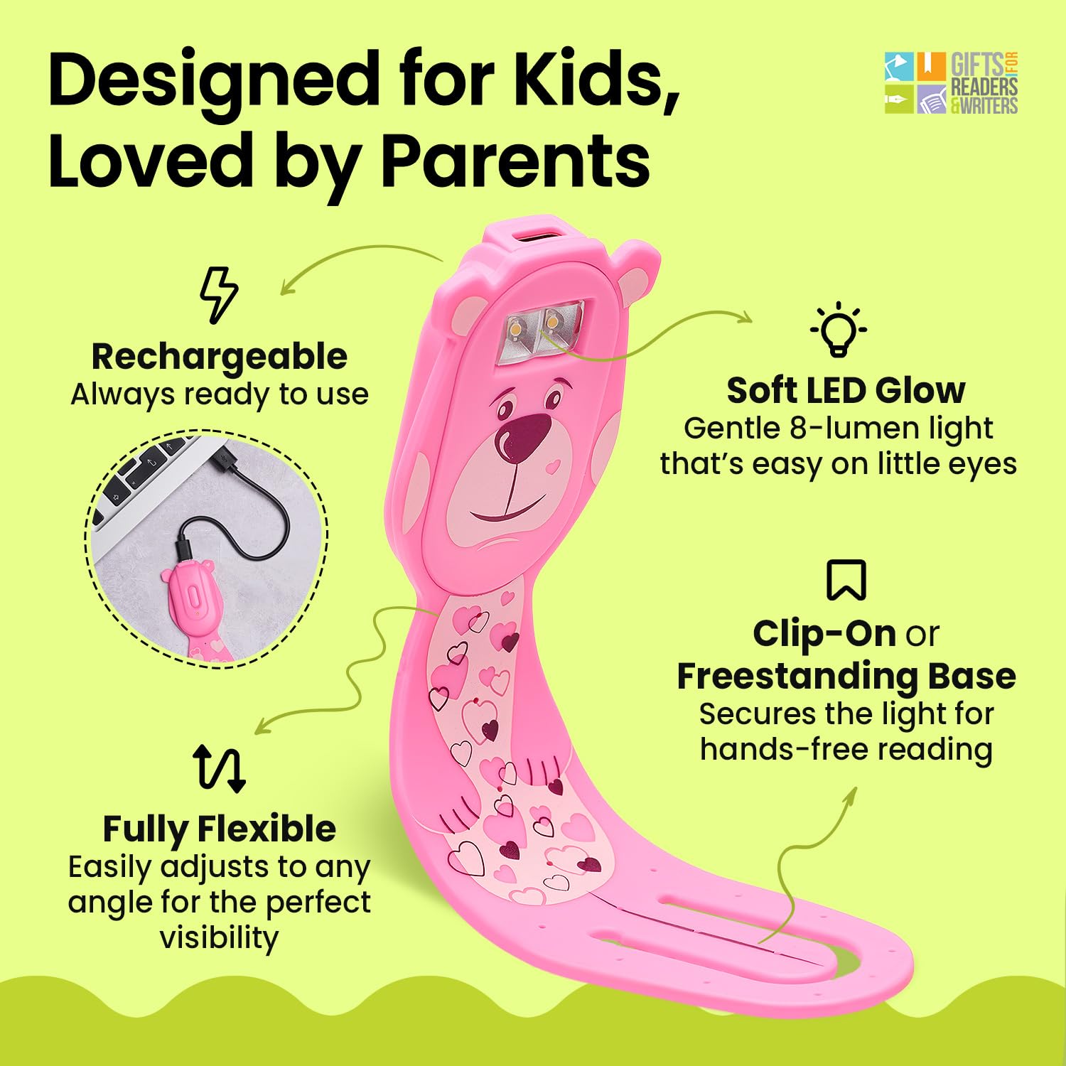 Luz de Lectura Recargable Flexilight | Marcador y Luz de Lectura 2 en 1 | Lámpara LED con Clip | Luz de Libro para Leer para Niños, Adultos | Accesorios Libros | Regalo Lectores