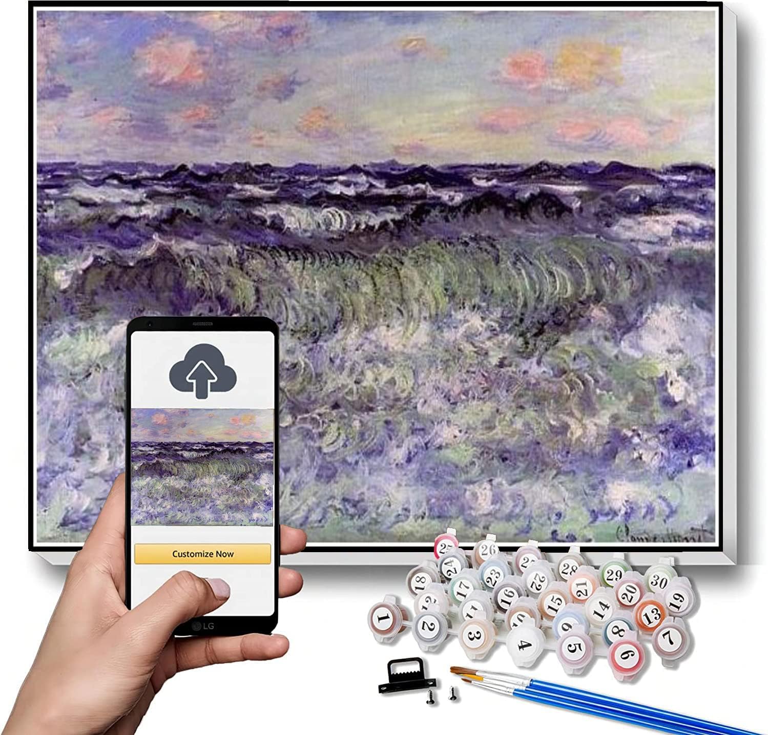 Paint by Numbers Kits for Adults and Kids sea Study Painting by Claude Monet Paint by Numbers Kit for Kids and Adults