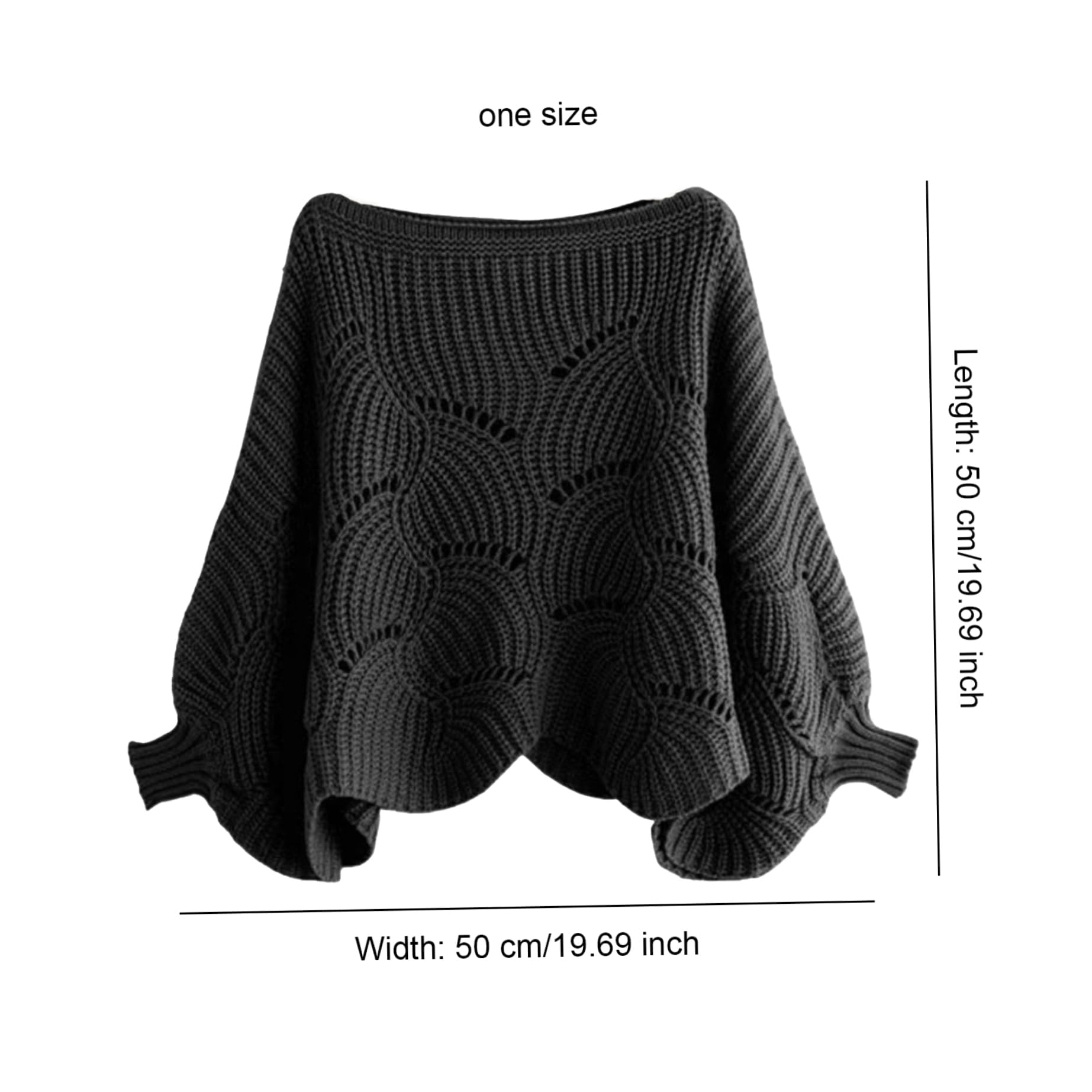 Gestrickter Schal, Pulloverschalel mit Ärmeln warmer Pullover Strickschalle Hohlhülsenhülsenhülle Poncho Pullover klobiger Winter Frauen Ärmel Wickel für kaltes Wetter, Poncho