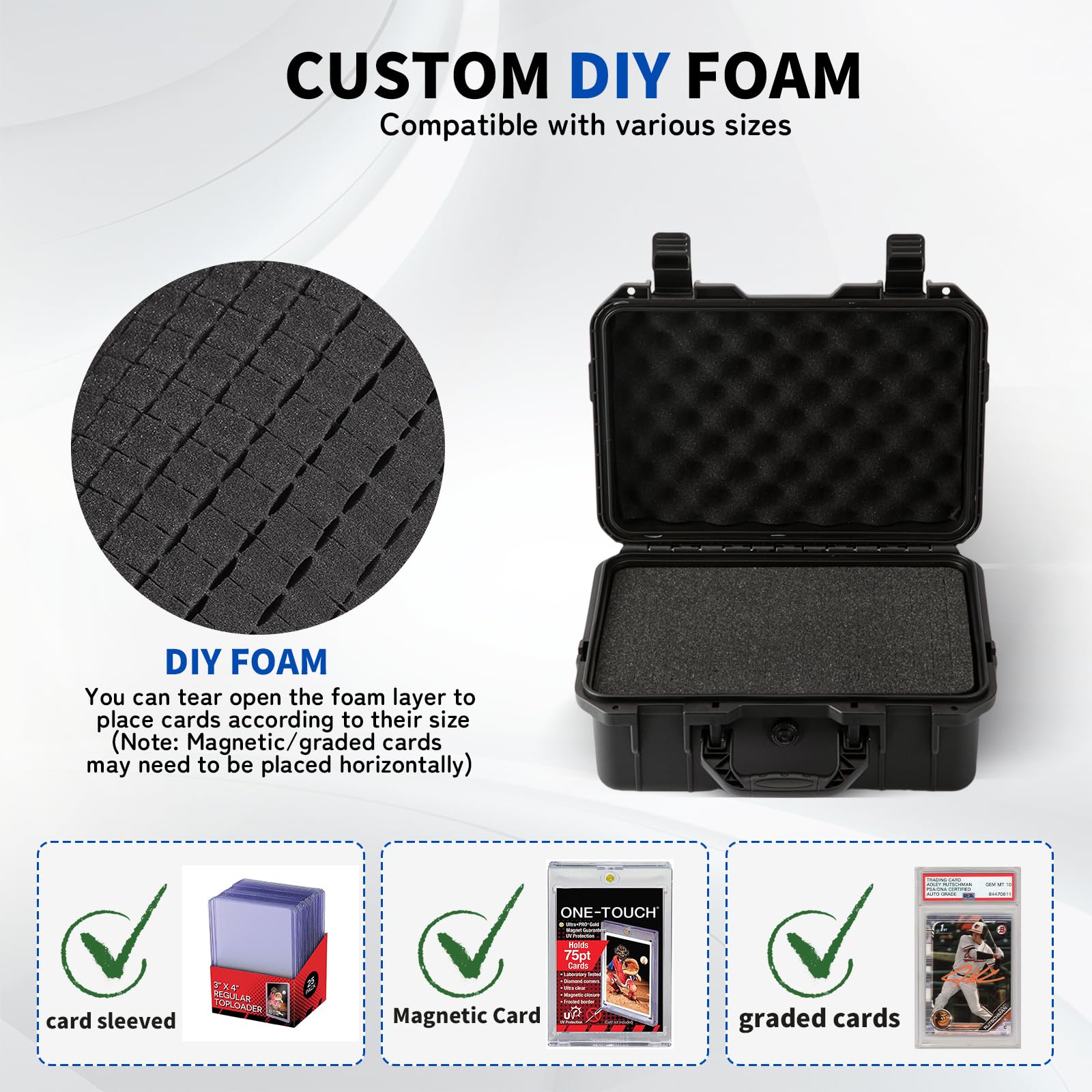 Moubruk Trading Card Storage Case Toploaders card case | Stores 350+ Toploaders, Fits 3