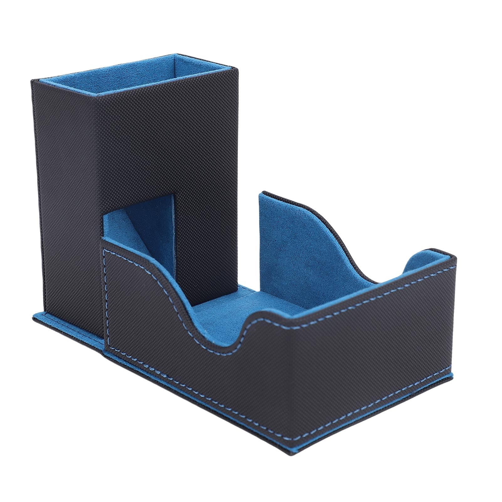 ARTOCT Dice Roller Tower Magnetic Tray Foldable PU Leather Large Capacity Box for Card Board Games (Black and Blue)