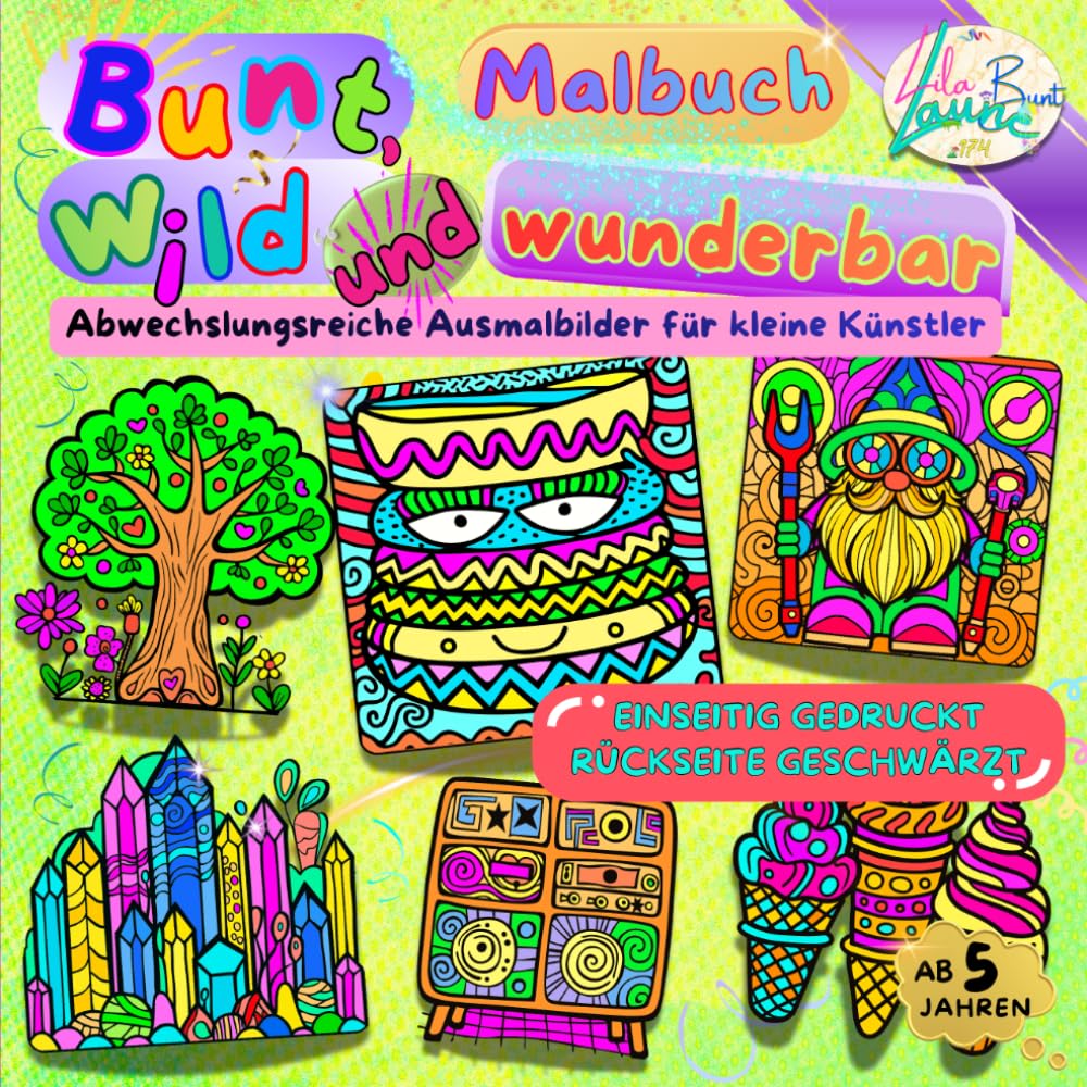 Bunt, wild und wunderbar: Abwechslungsreiche Ausmalbilder für kleine Künstler