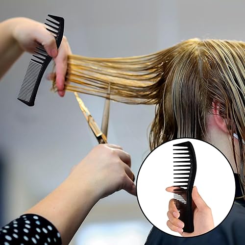 Miniatura 6 de 2 peines para el cabello, peine de plástico para peinado, peine de doble cabeza, peine grande de dientes anchos y finos para mujeres y hombres,
