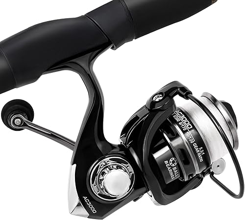 Miniatura 2 de Juego de 2 piezas de caña de pescar y carrete giratorio con señuelos, bolsa de pesca, kit de caña de pescar portátil para agua salada, agua dulce,