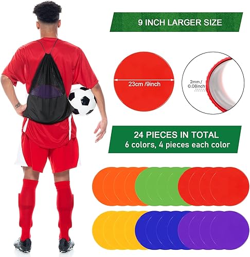 Miniatura 9 de Spot Markers Rubber Floor Dots 9inch 10inch 1836 Pcs Agility Dots Non Slip Flat Cones for Kids Soccer Basketball Speed Agility Training, Gym Dance