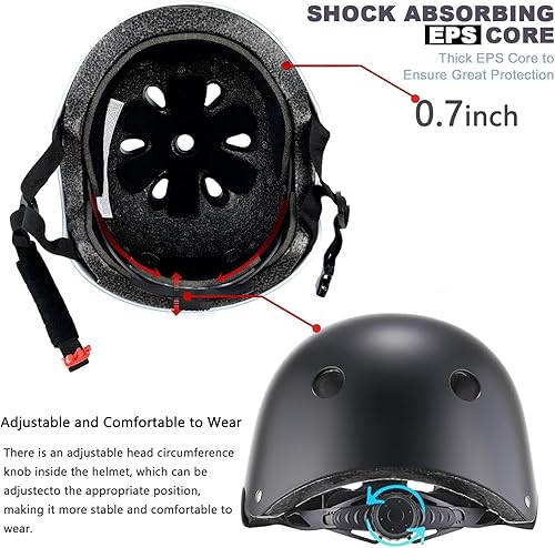 Miniatura 3 de Casco de bicicleta ajustable con gradiente de color para niños pequeños de 3-5-8-14+ años, niñas y niños. Casco para monopatín y bicicleta para