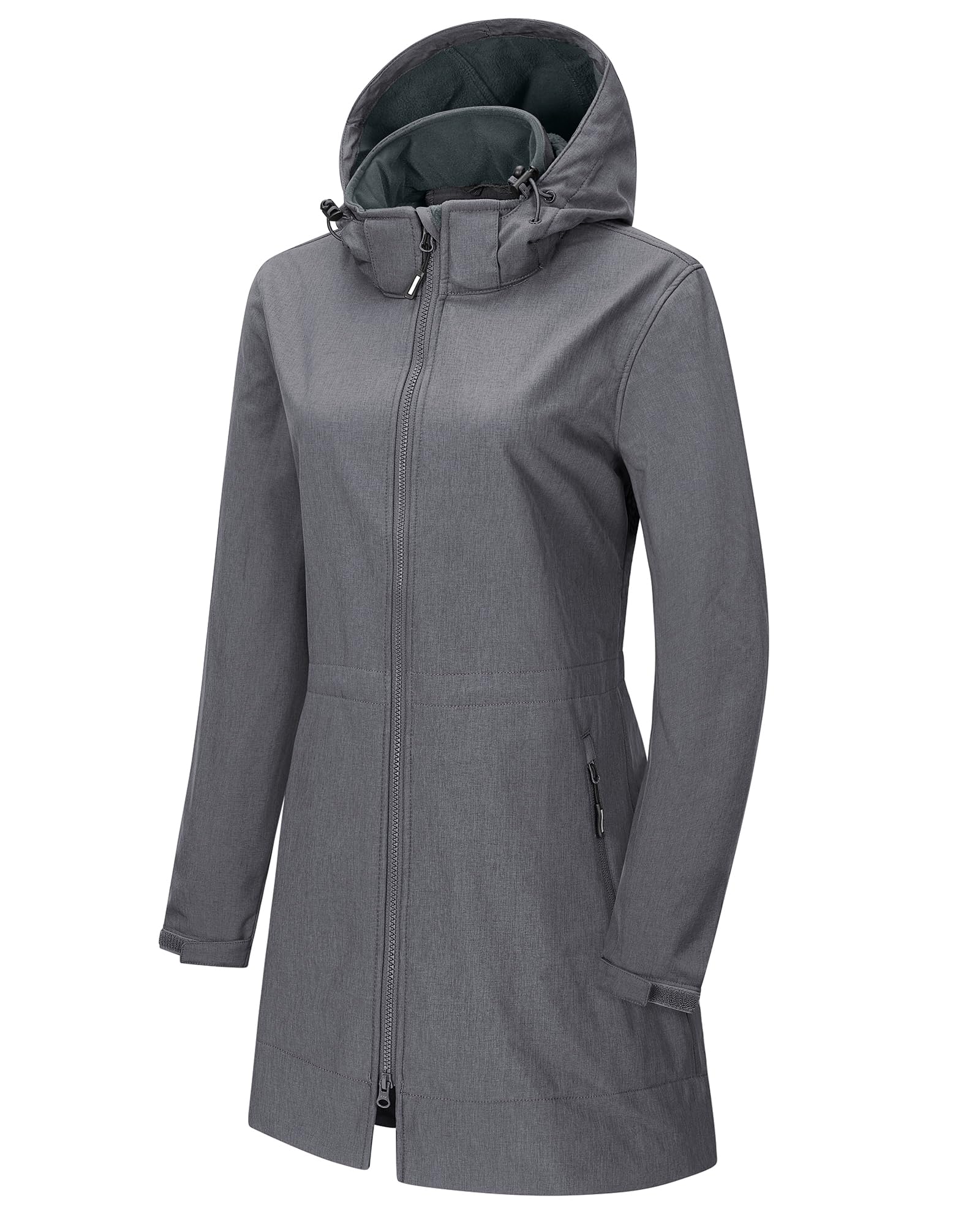 Women's Softshell Jacket Waterproof Fleece Lined Raincoat
