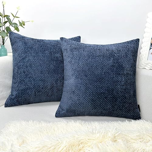 Booque Valley Fundas de almohada decorativas, fundas de cojín de felpilla gruesa de textura moderna para cama y sofá, hechas a mano, fundas de