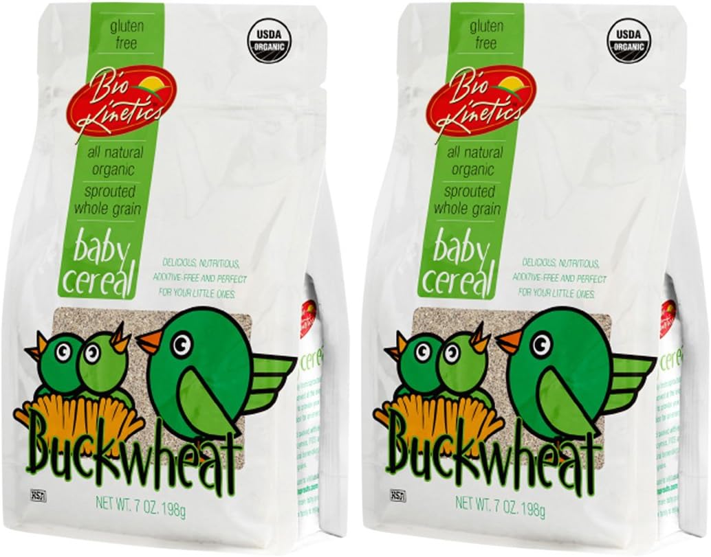 Organic Buckwheat Baby Cereal Made with Sprouted Whole Grain Buckwheat, 7 Oz. (198 g) - 2 Pack