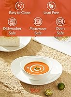 Vista 3 de Sweese Juego de 4 cuencos de porcelana de 5 pulgadas, 10 onzas, para postre, helado, sopa, arroz y frutas, aptos para microondas, lavavajillas
