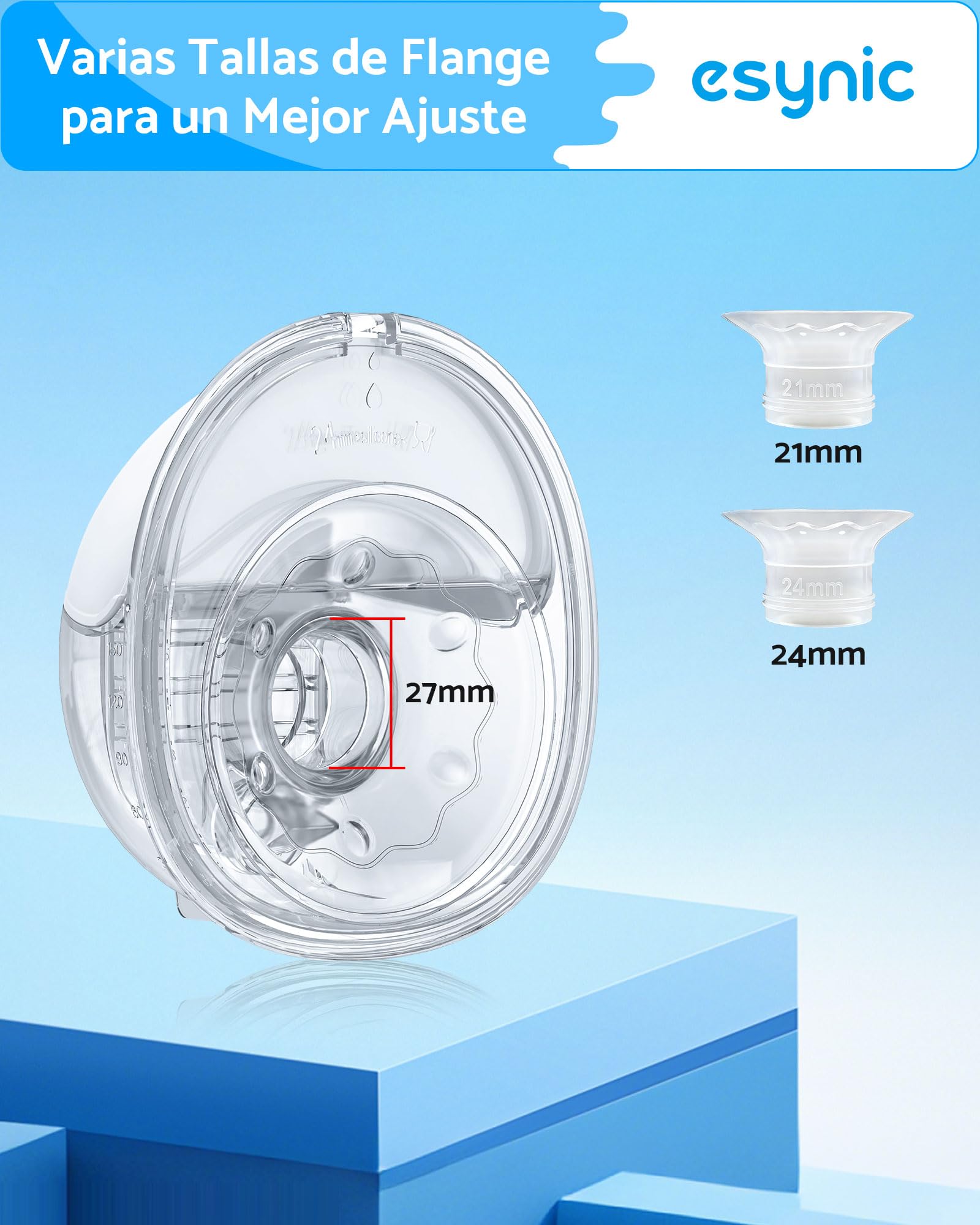 eSynic 2PCS Sacaleches Eléctrico Manos Libres Portátil con Fuerte Succión Bajo Ruido Extractor de Leche Materna Wearable para Sujetador 4 Modos 12 Niveles Bomba de Lactancia Recargable con PantallaLED