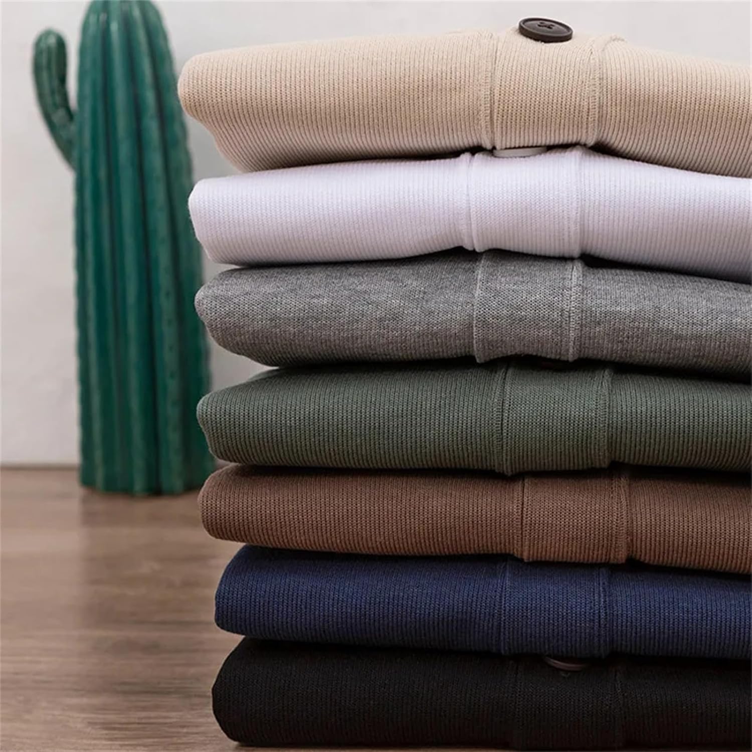 Men's Fall Cotton Knit Cardigan – Fashion V-Neck Casual Sweater Soft Outerwear