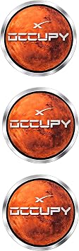 Stickers Occupy Mars Spacex Sticker Set Set of 3 Stickers - 3 inches Each