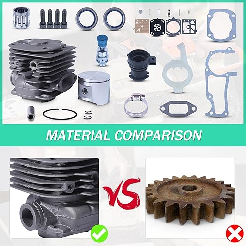 Miniatura 4 de Adefol Kit de pistón de cilindro de 2.047 in para Husqvarna 372XP 371 365 362 375K Motosierra de agujero grande reemplazar piezas 503 93 93 72