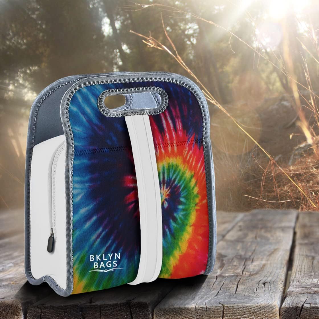 Neoprene Lunch Bag – Tiffin Bag – Eco Friendly Insulated Bento Bag With Zipper And Strap For Boys, Girls & Adults. Lunch Tote, Lunch Box,Food Container for School or Work (Tie Dye)